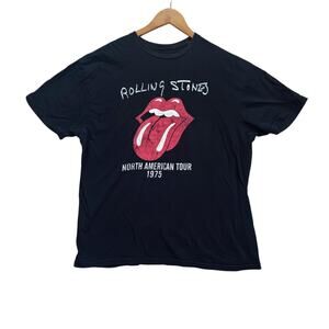 The Rolling Stones Hot Lips 1975 US North American Tour T-Shirt Rock Band sz XL
